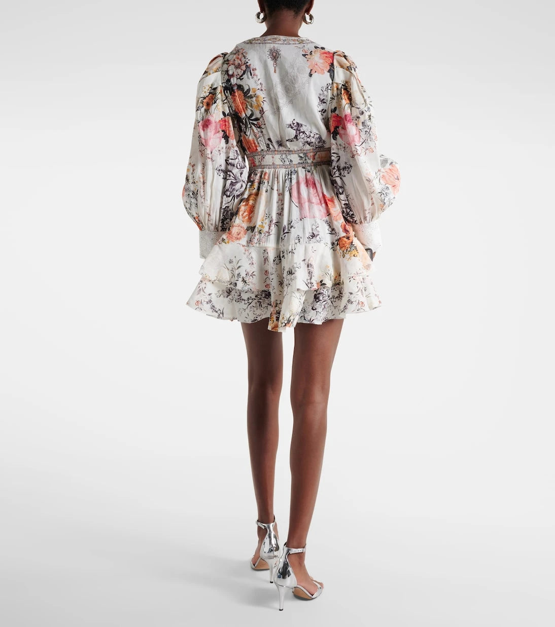 Camilla - Floral linen and silk minidress