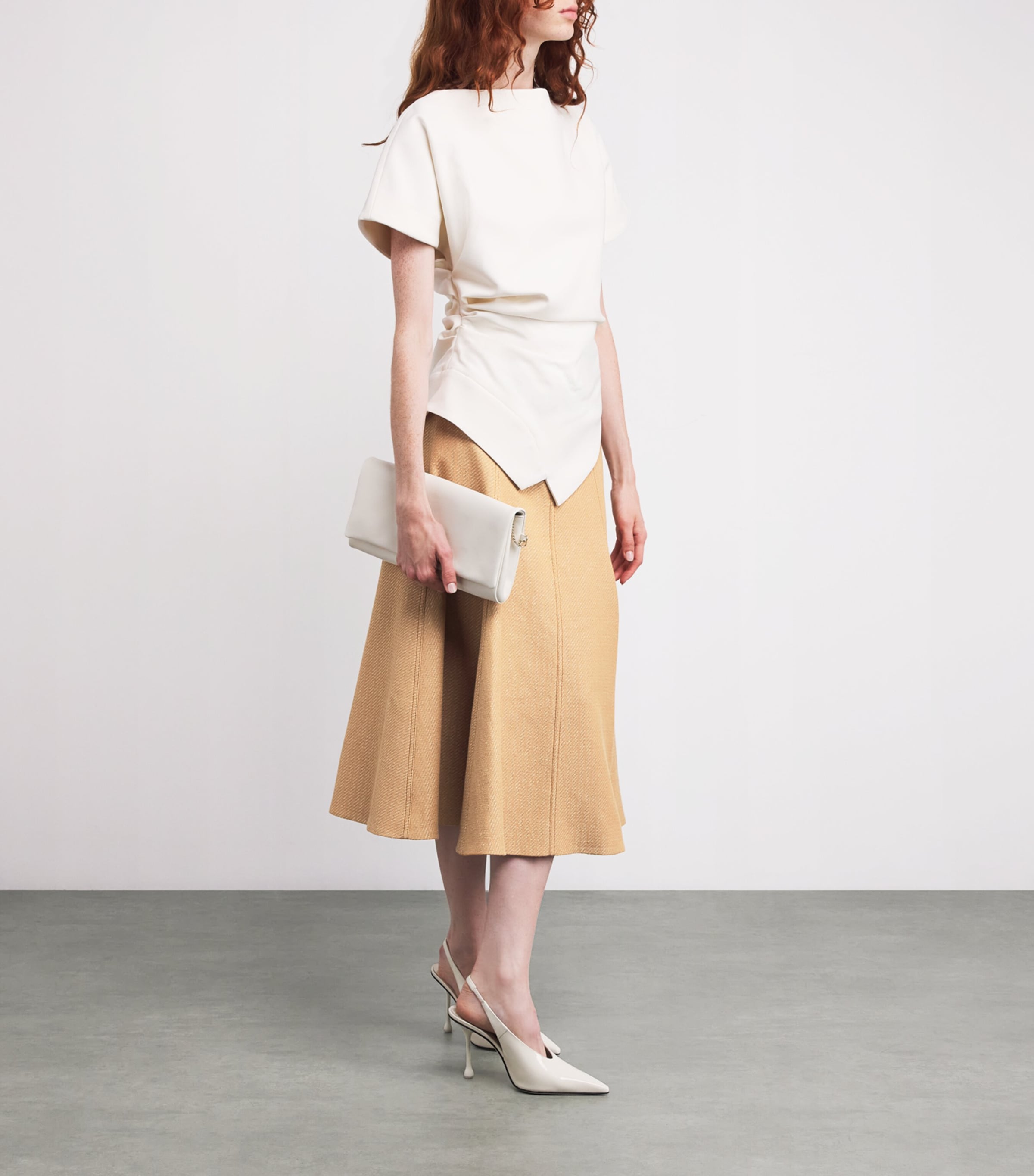 Emilia Wickstead Brown Pleated Blisse Midi Skirt