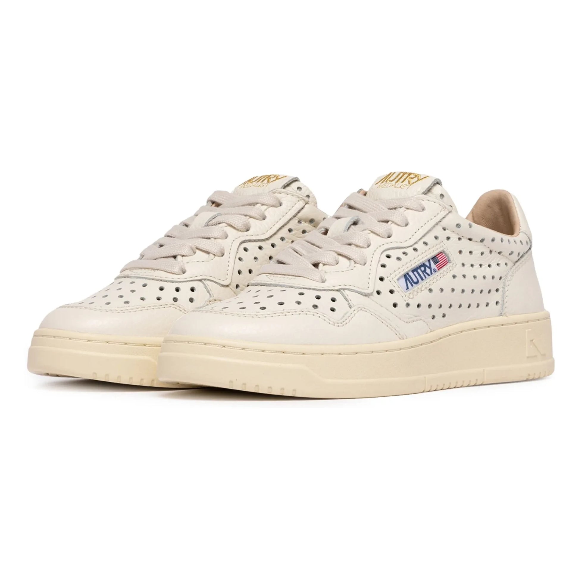 Autry - Medalist Low Openwork Leather Sneakers | Cream