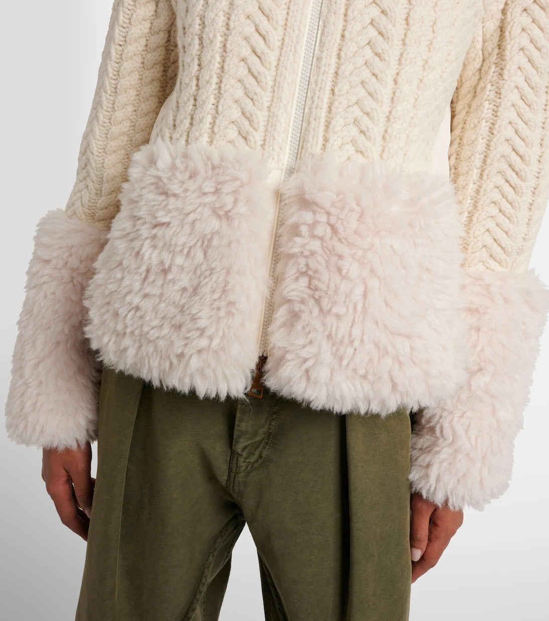 Moncler - Cable-knit wool-blend cardigan