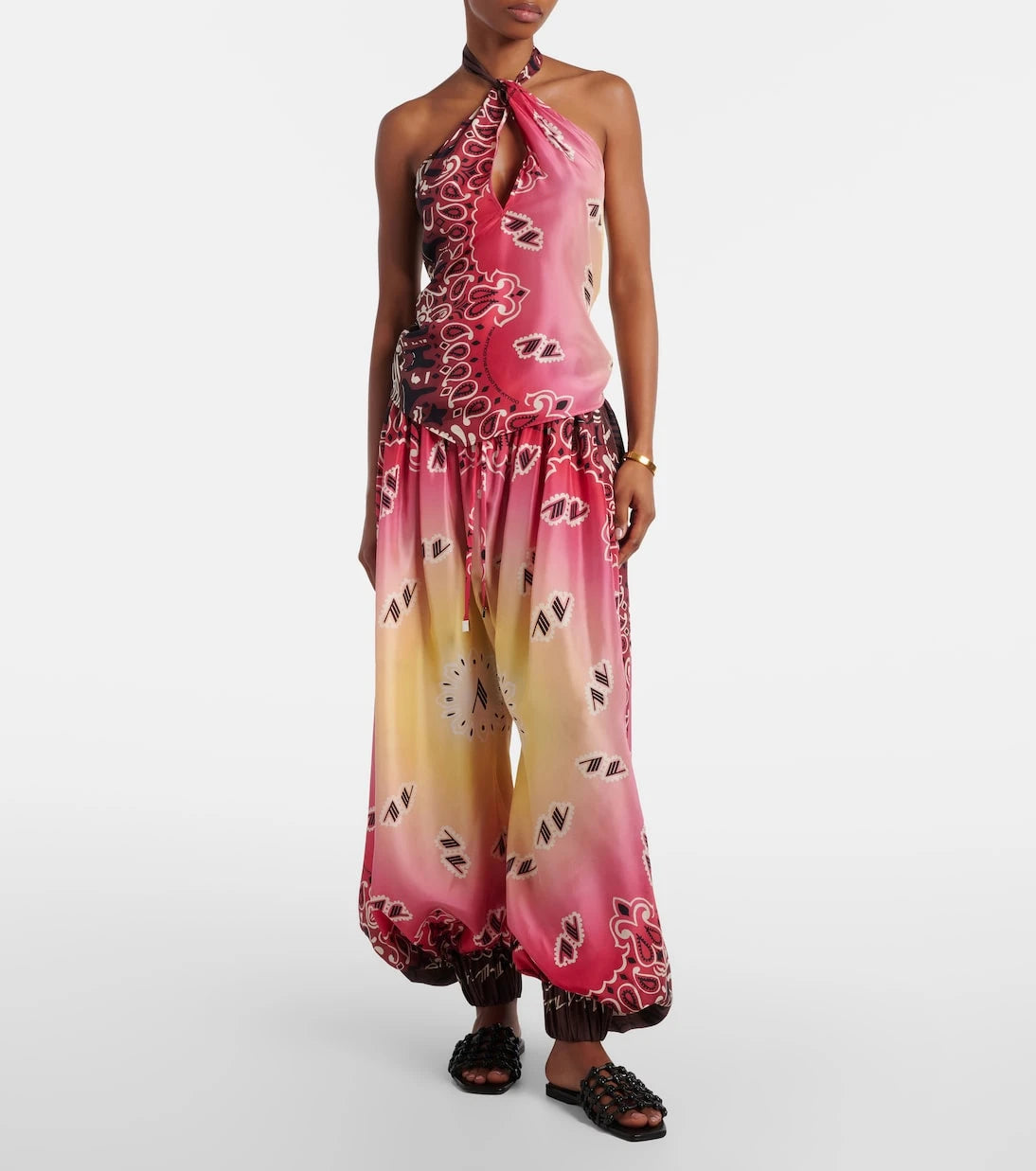 The Attico - Printed silk balloon pants