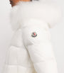 Moncler White Shearling-Trim Boed Puffer Jacket