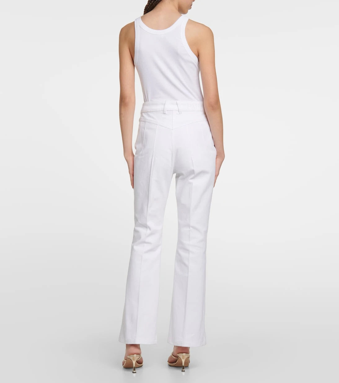 Patou - Embellished high-rise flared jeans