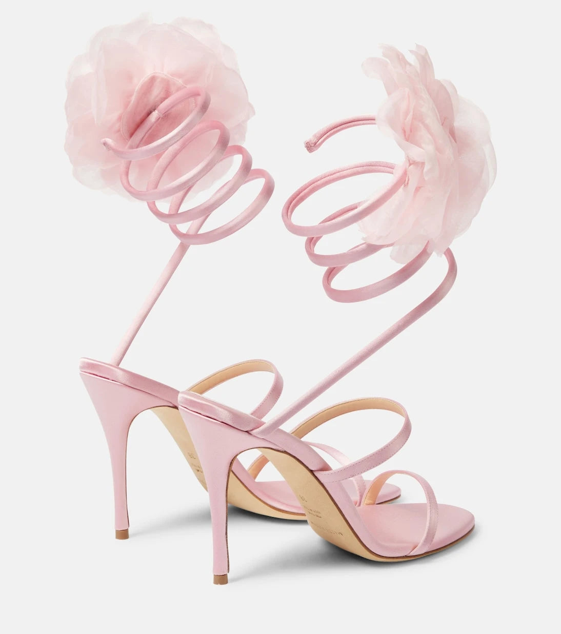 Magda Butrym - Floral-appliqué satin sandals