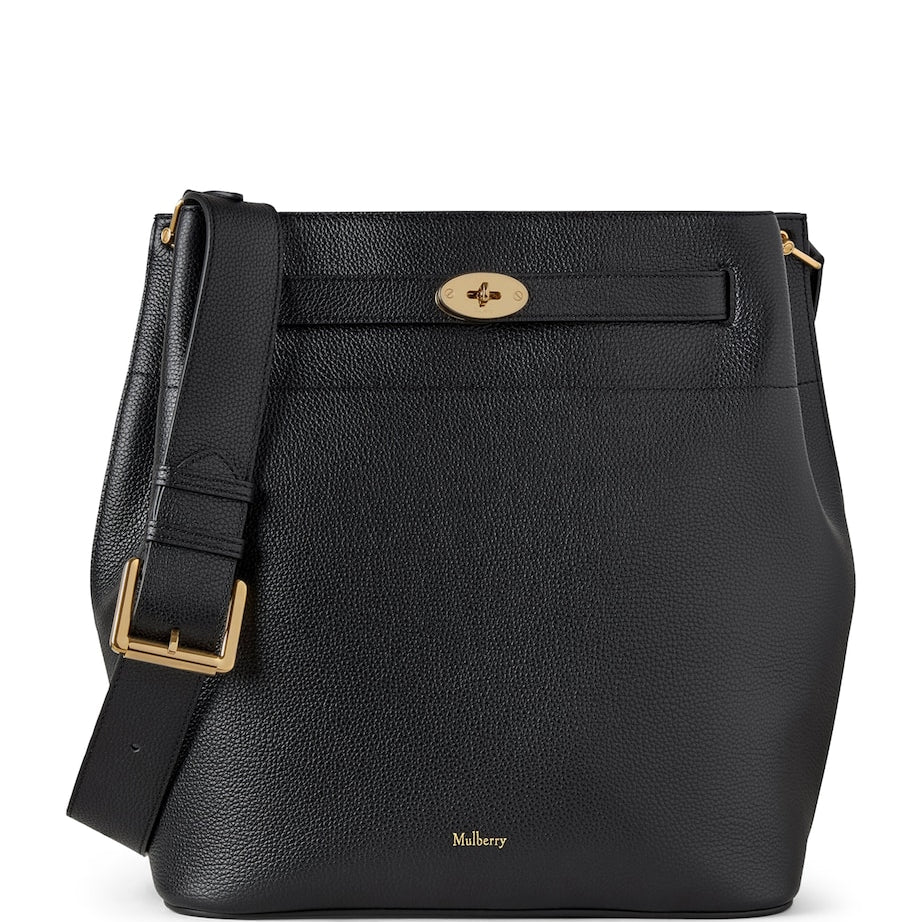 Mulberry Black Large Leather Islington Bucket Bag