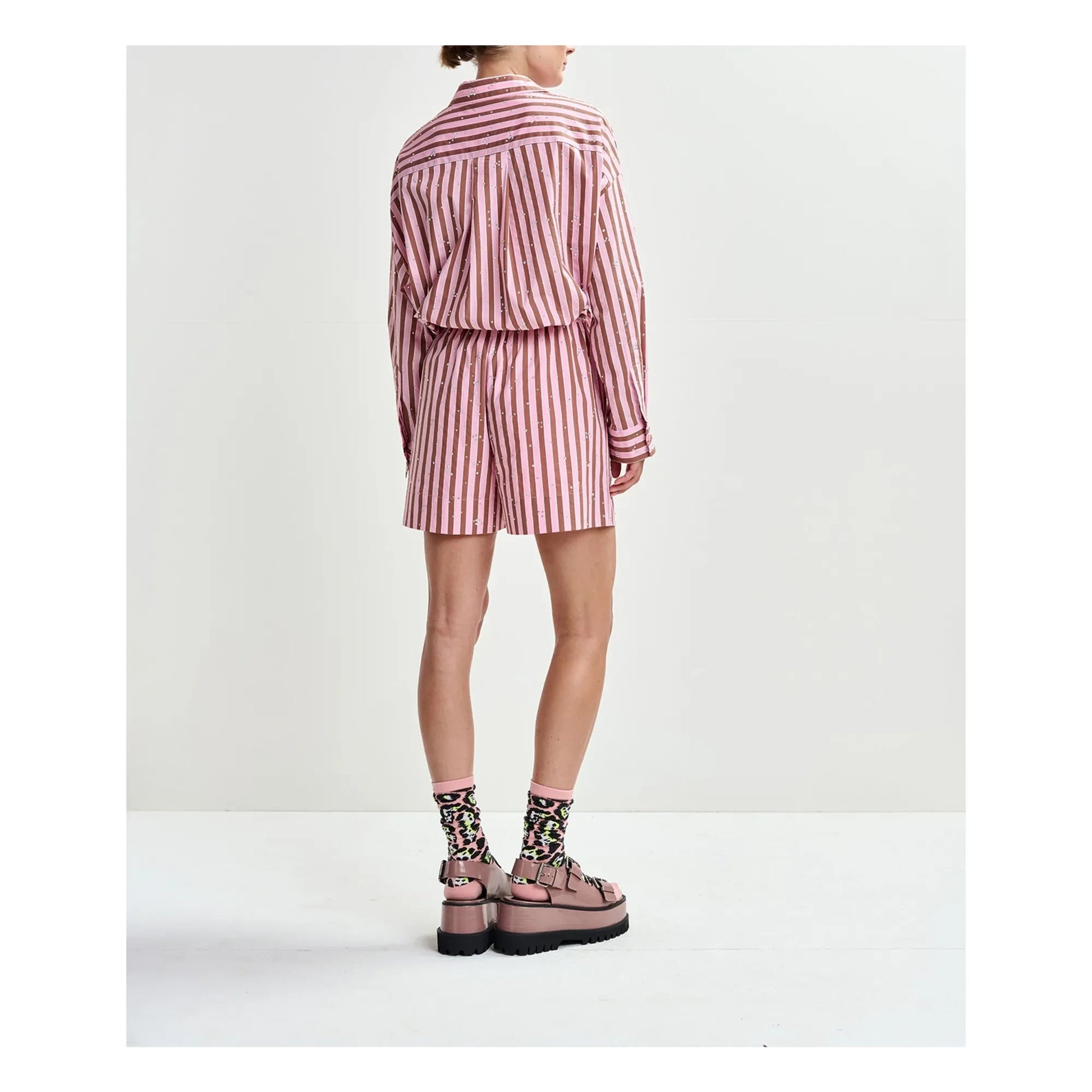 Essentiel Antwerp - Jeeuw Striped Shorts | Pink