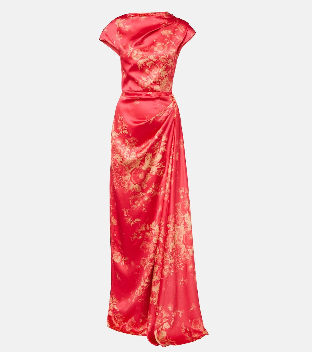 Erdem - Draped floral duchess satin gown