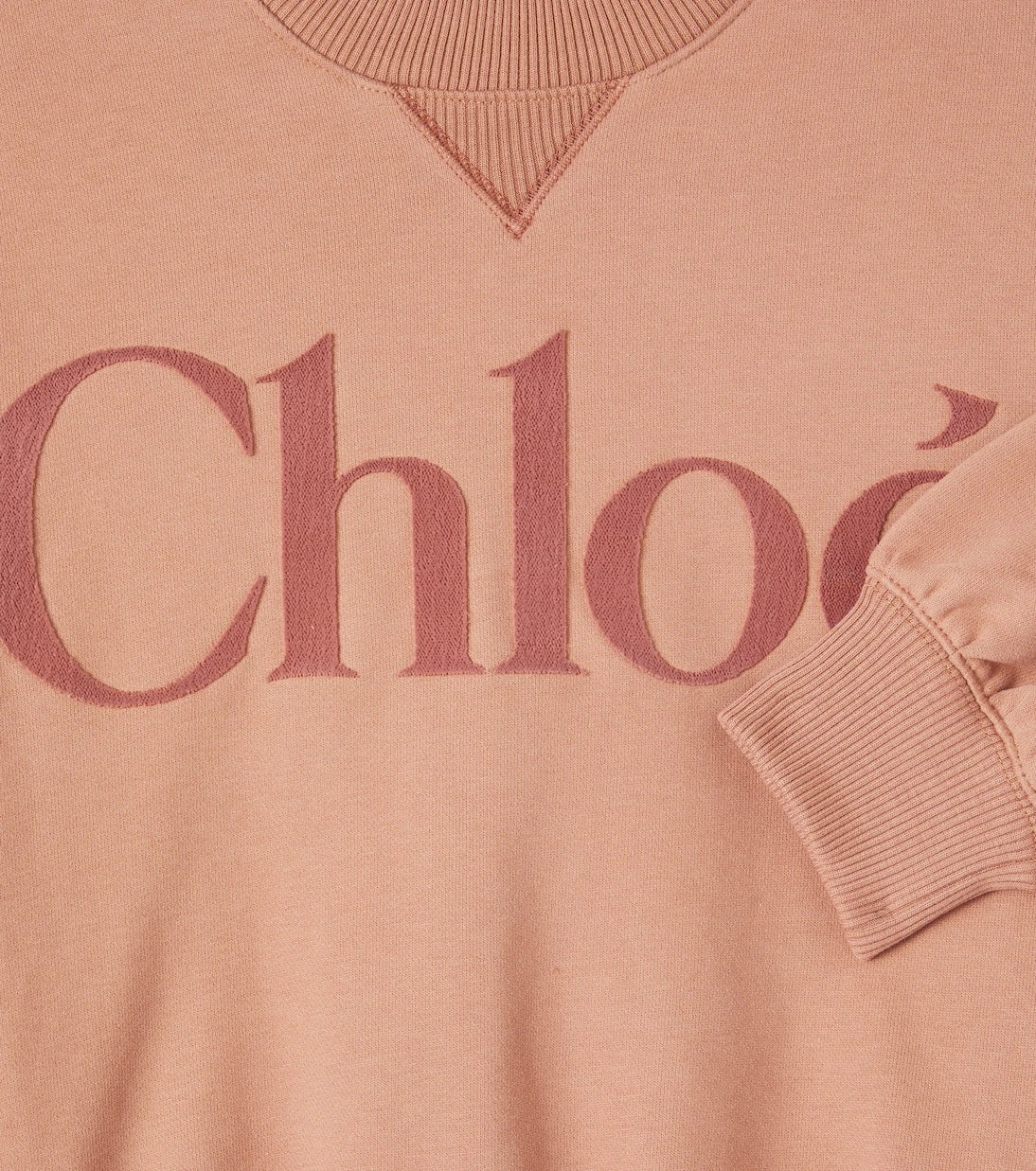 Chloé Kids - سويت شيرت من القطن الفليس بشعار الماركة
