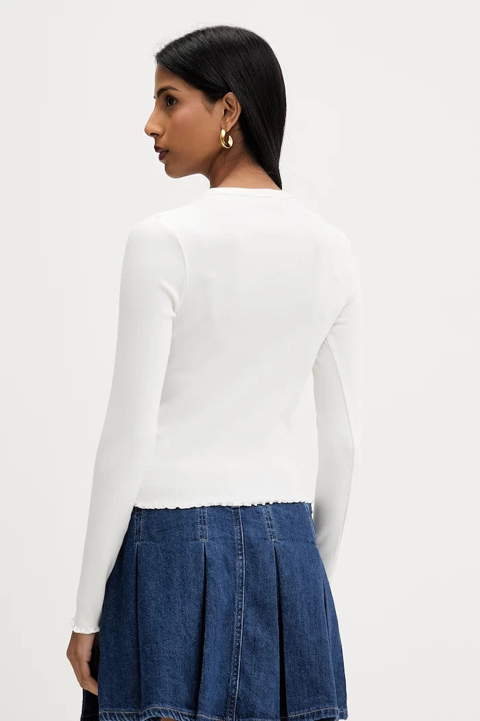 Tommy Jeans Kadın Pamuk ve Elastan Uzun Kollu Bluz