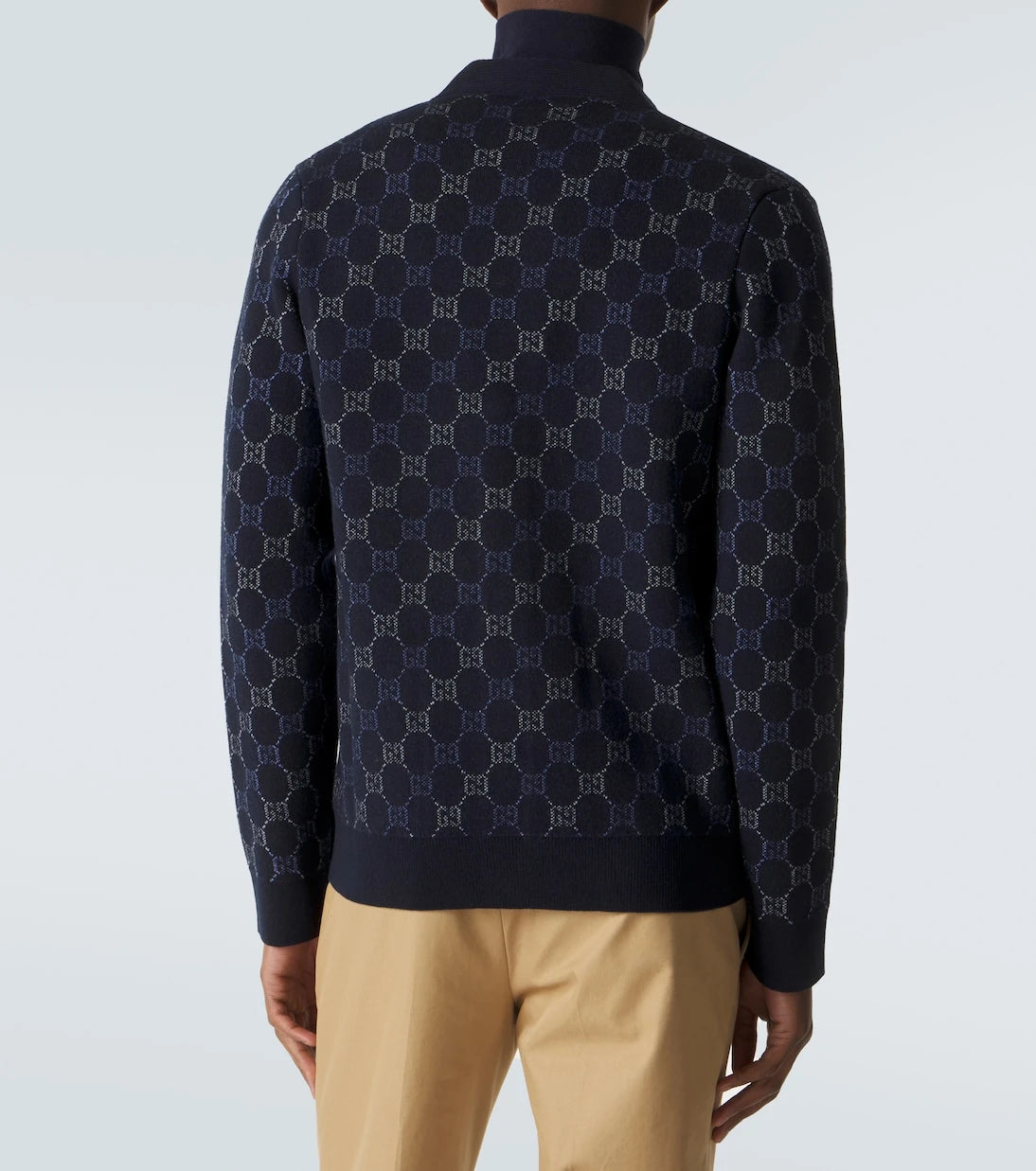 Gucci - سترة كارديجان من صوف وكشمير الجاكار بنقشة GG