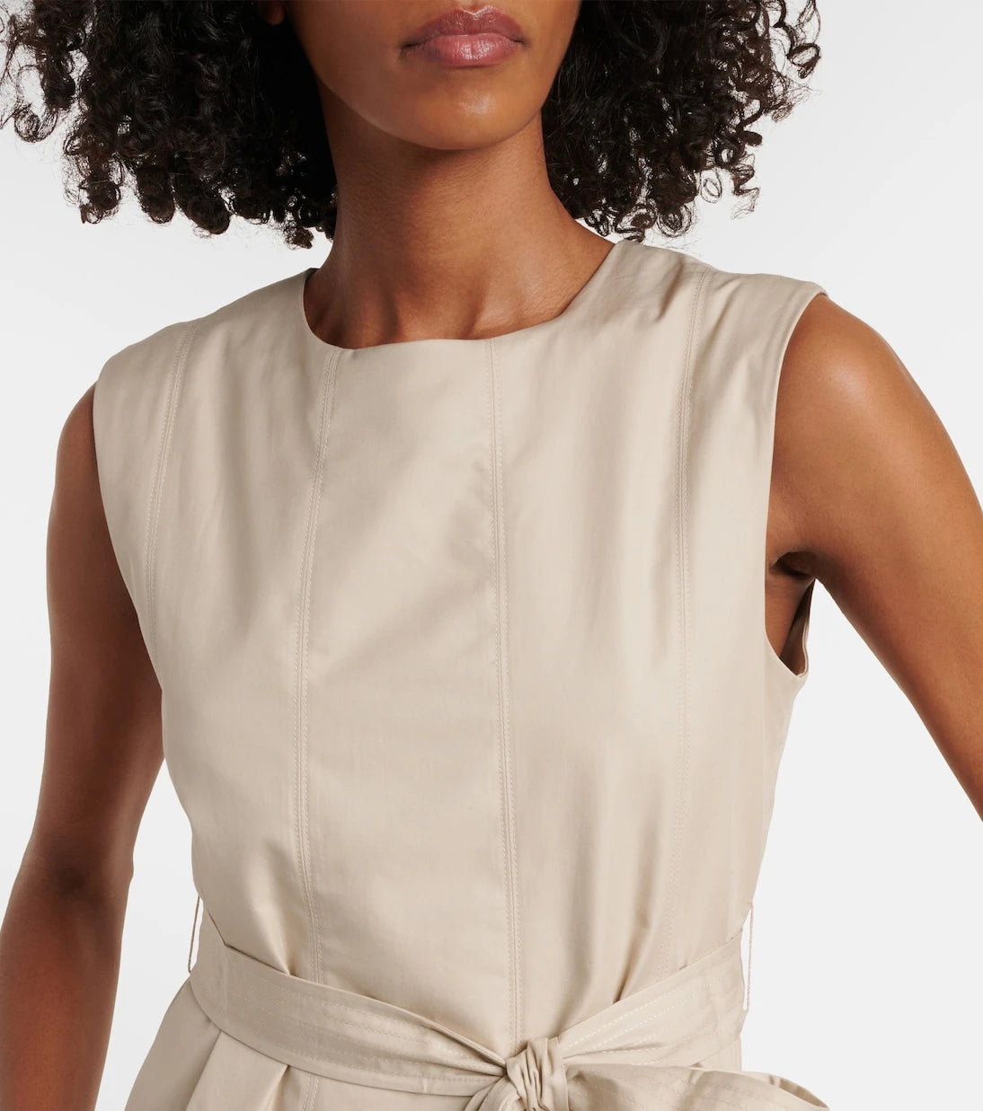 'S Max Mara - فستان أمينة متوسط الطول من القطن المطوي