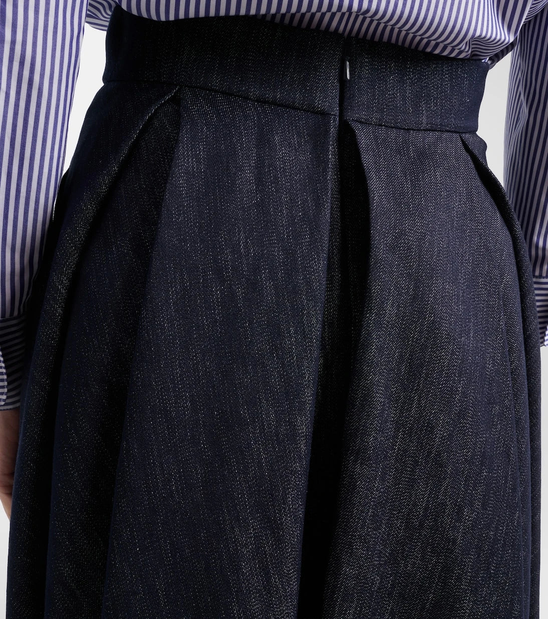'S Max Mara - Pleated denim midi skirt