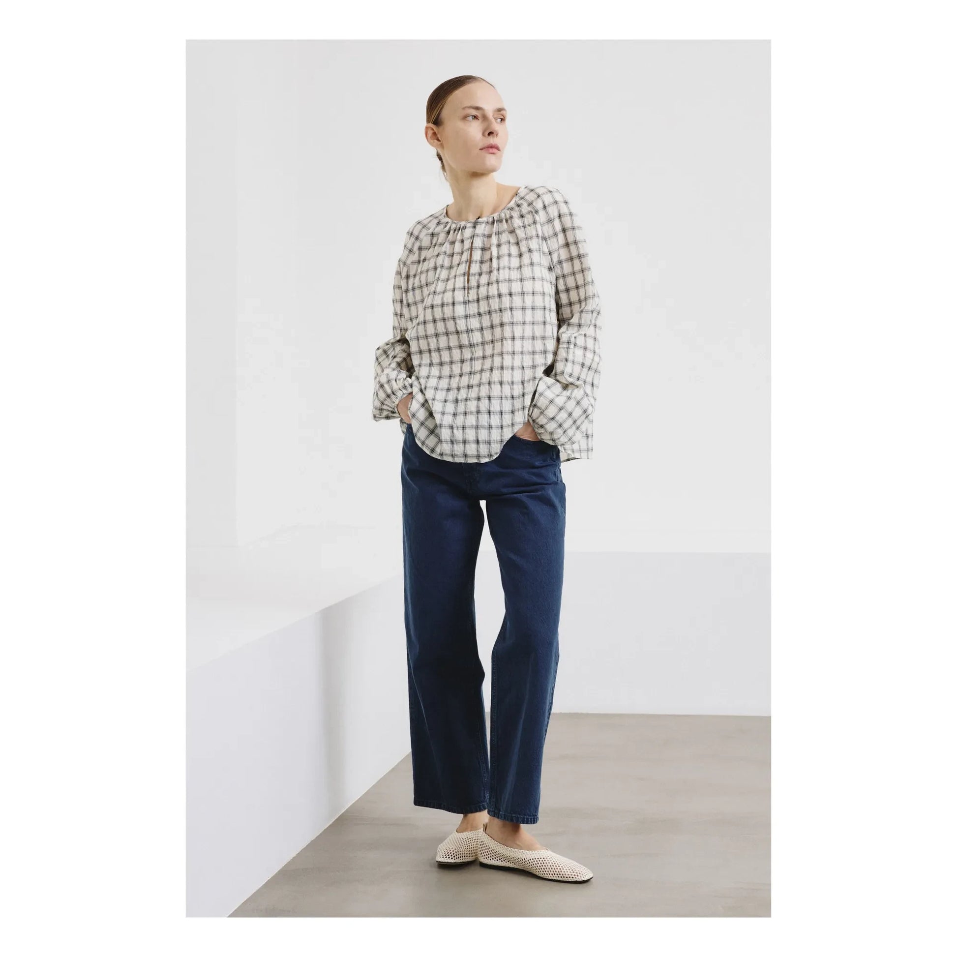 Pomandère - Cotton Stripes Blouse | Cream