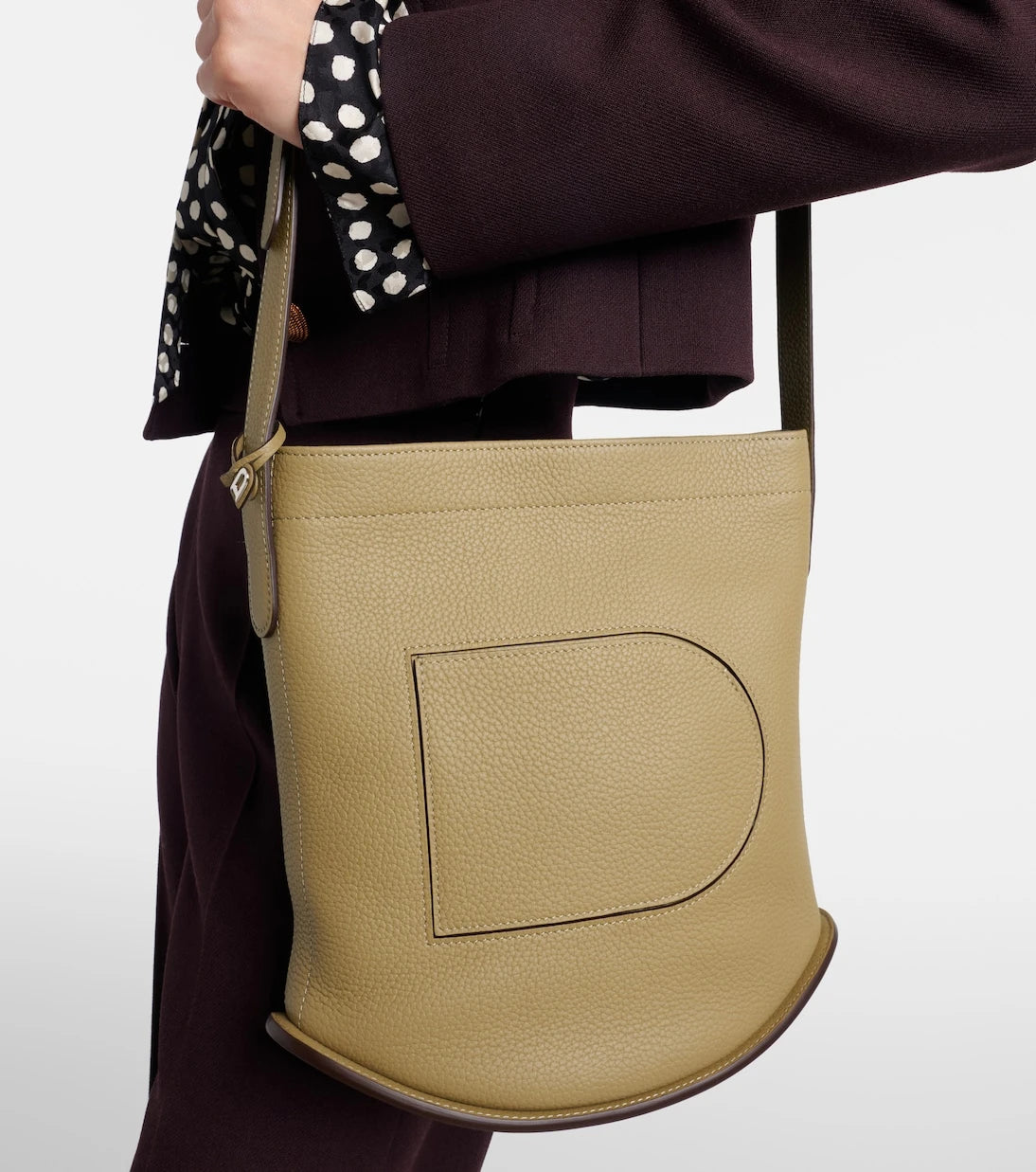 Delvaux - حقيبة يد Pin Daily Medium جلدية توت