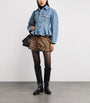 Blue Pleated Stripe Denim Jacket
