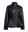 Alaïa Black Lambskin Peplum Leather Jacket