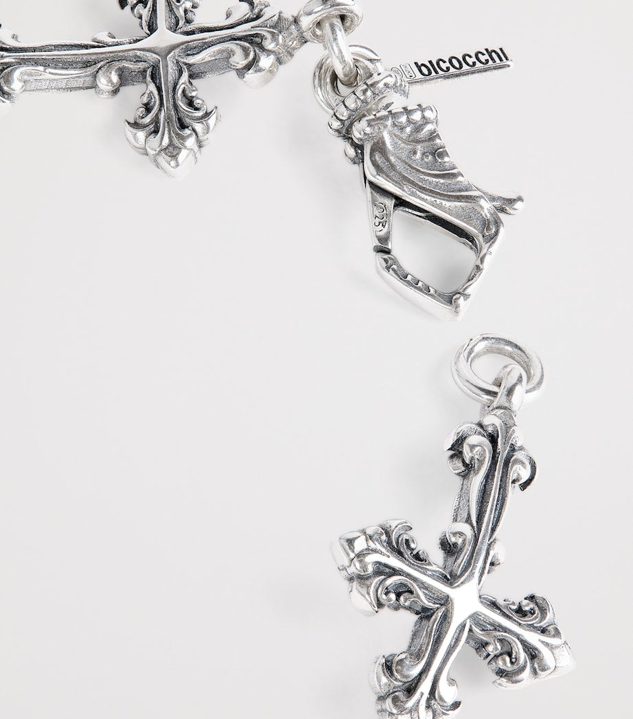 Large Sterling Silver Multi-Cross Avelli Bracelet