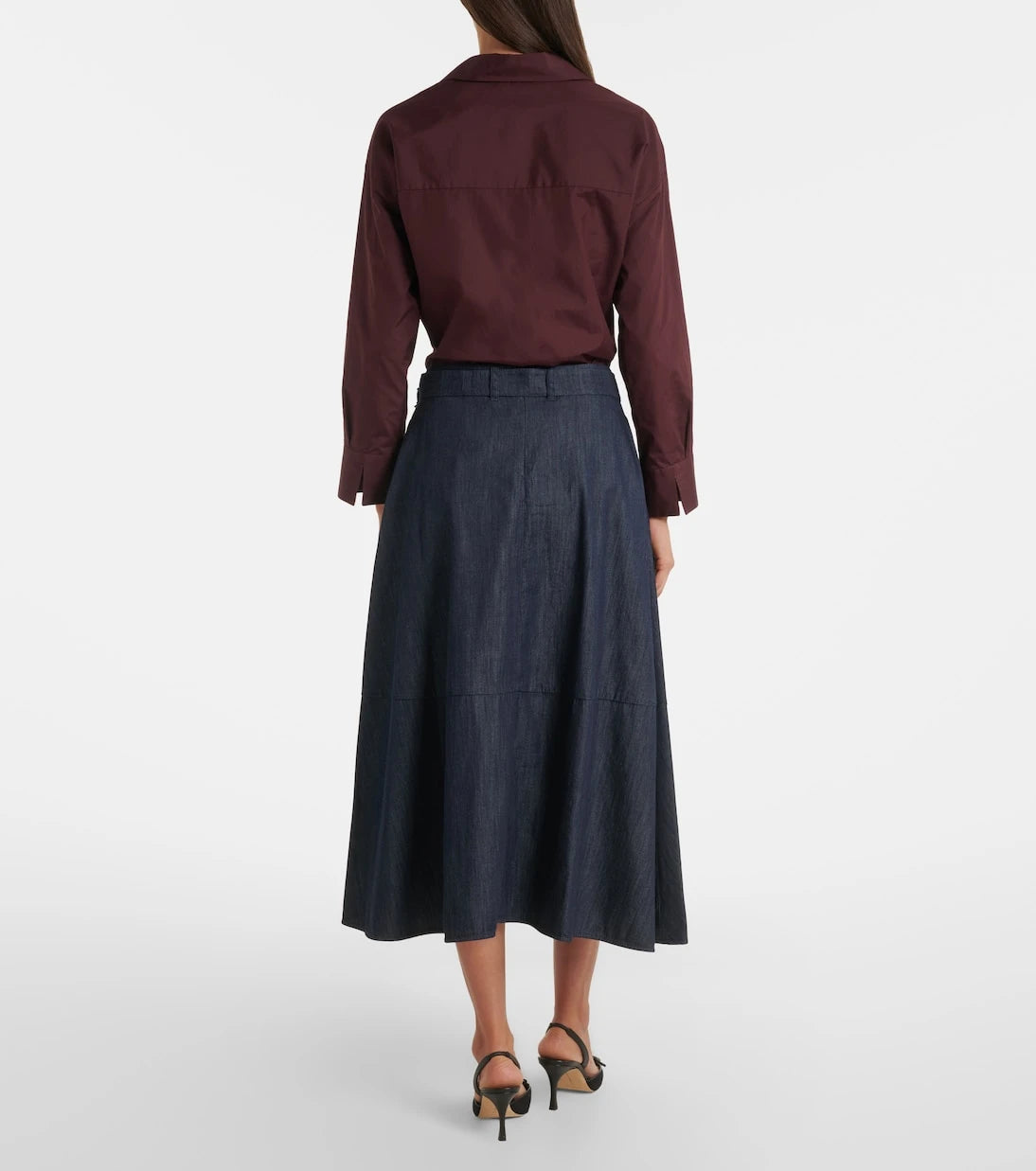 'S Max Mara - Belted denim midi skirt