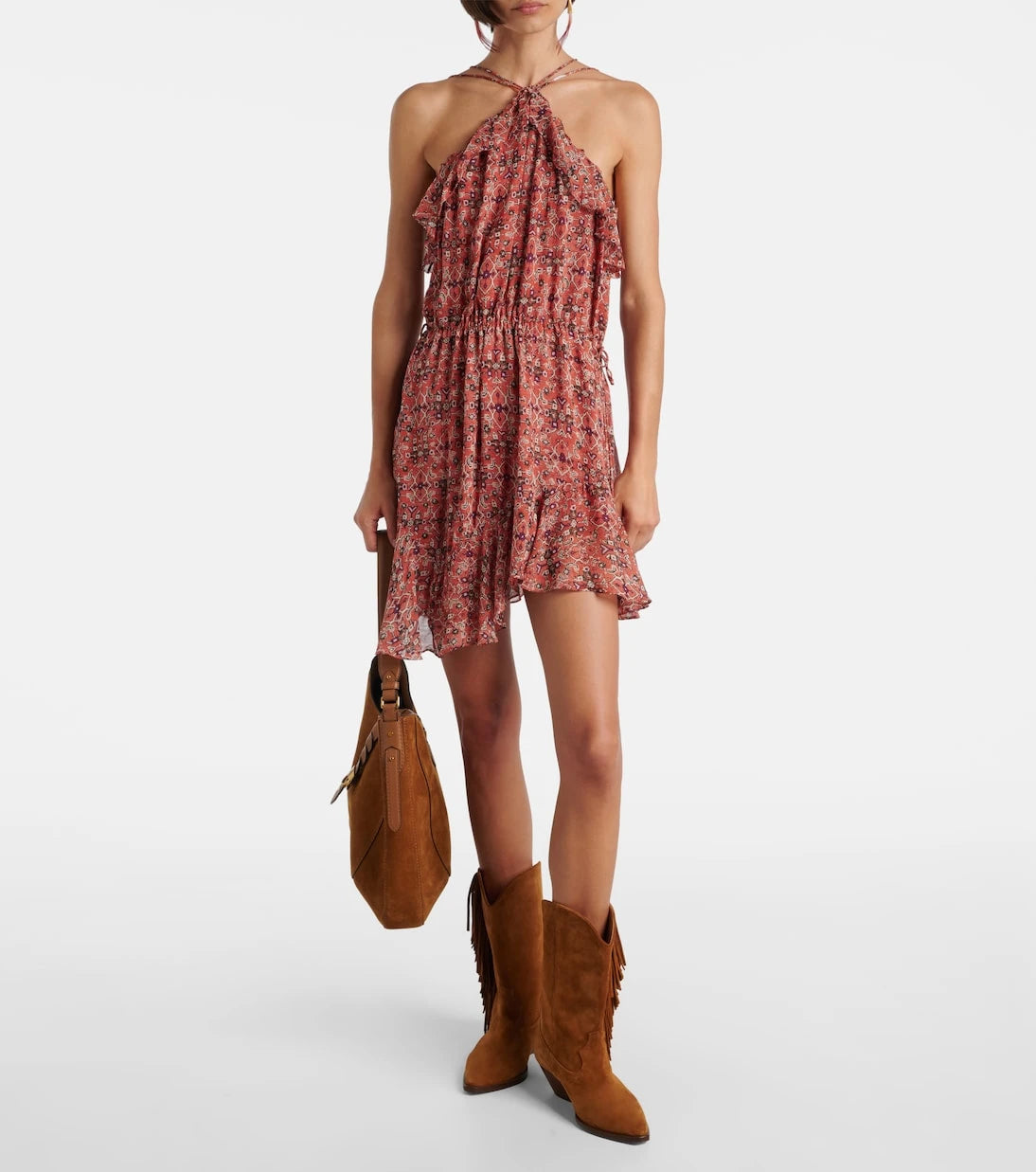 Marant Etoile - Betty gathered  semi-sheer minidress