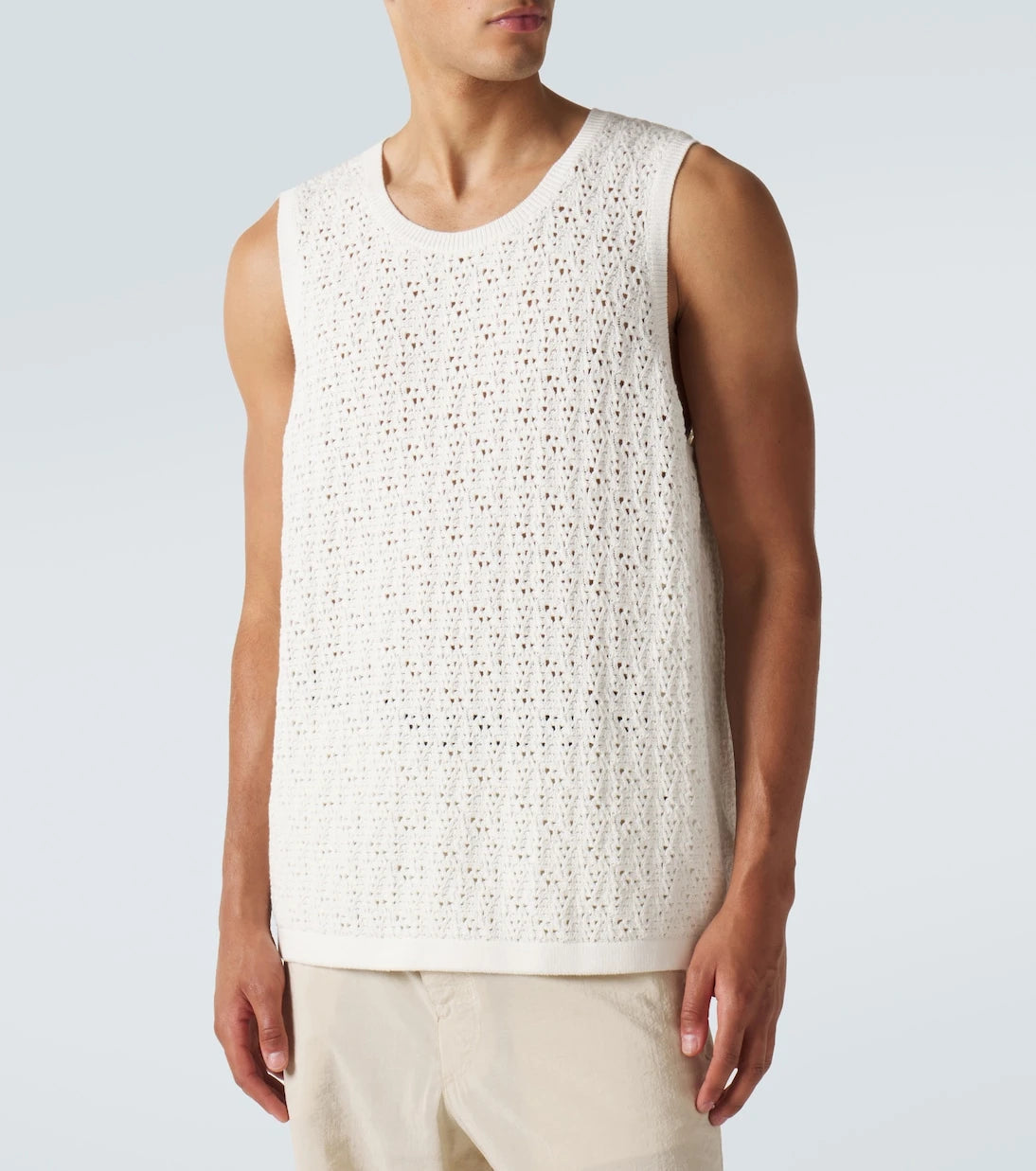 Frame - Crochet cotton-blend tank top