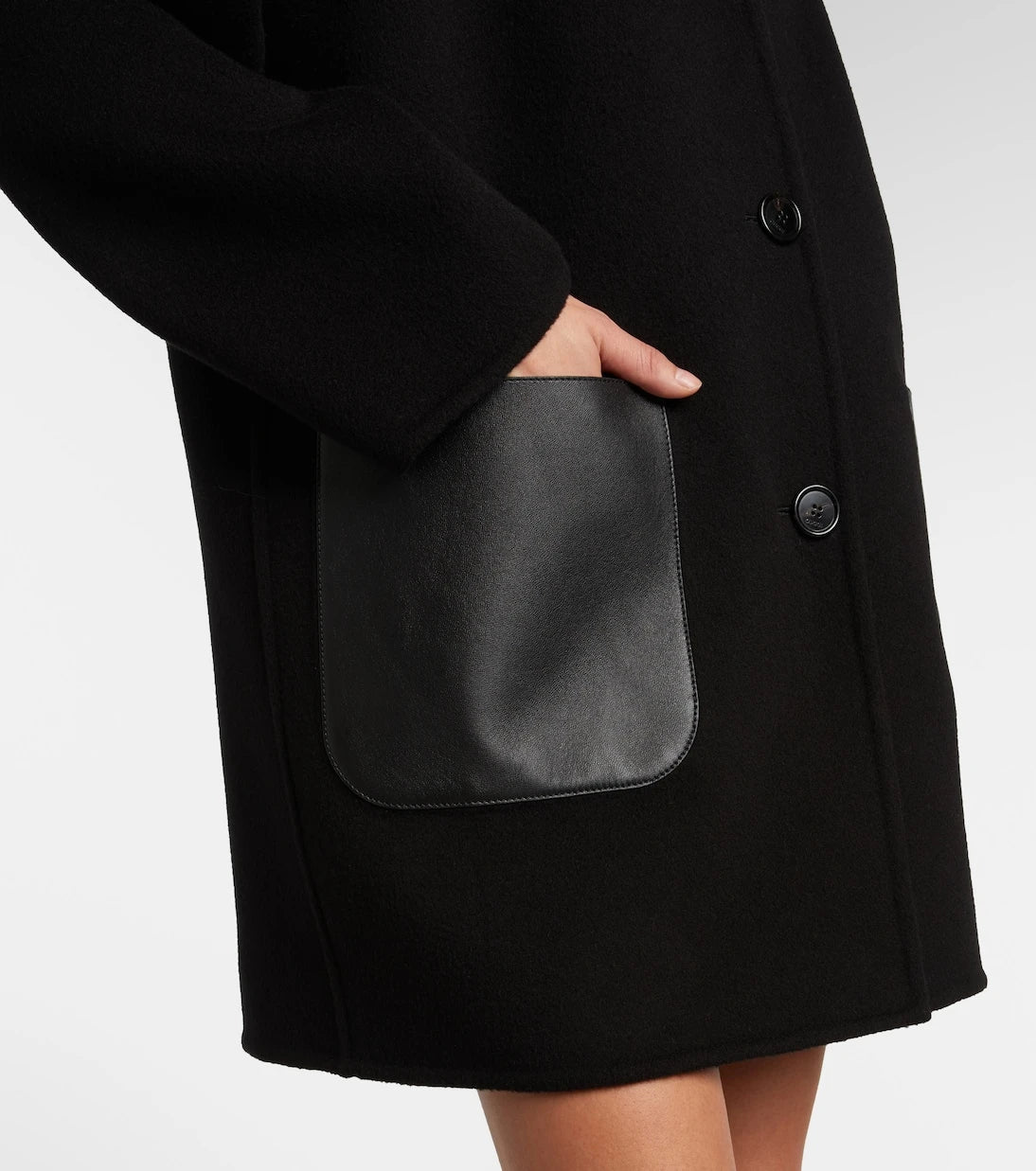 Gucci - Caban reversible leather-trimmed wool coat
