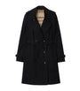 Burberry Black Cotton Mid-Length Chelsea Trench Coat