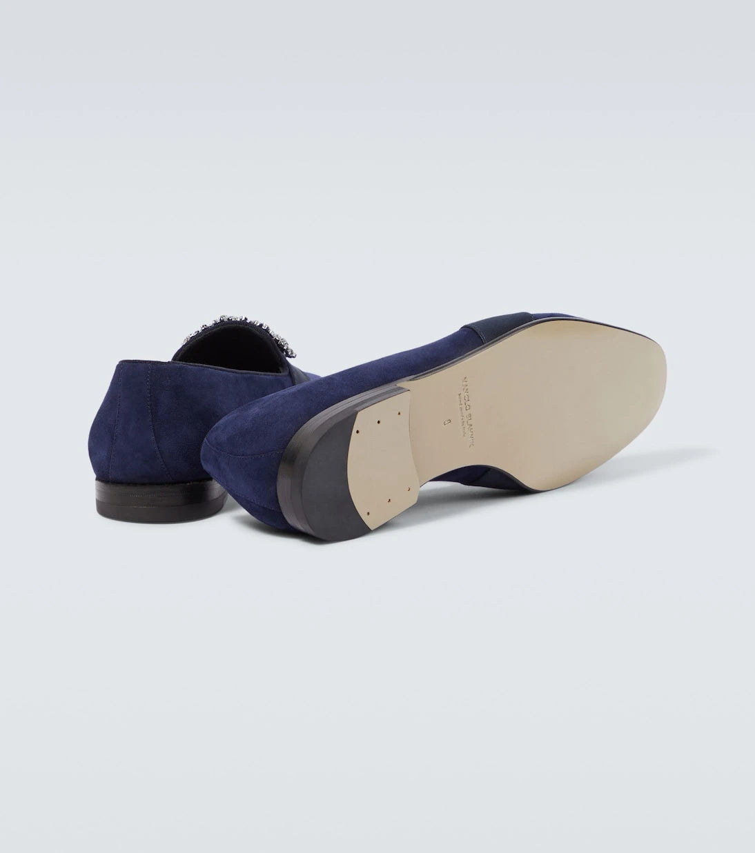 Manolo Blahnik - Carlton embellished suede loafers