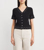 Maje Black Scalloped Eyelet Cardigan