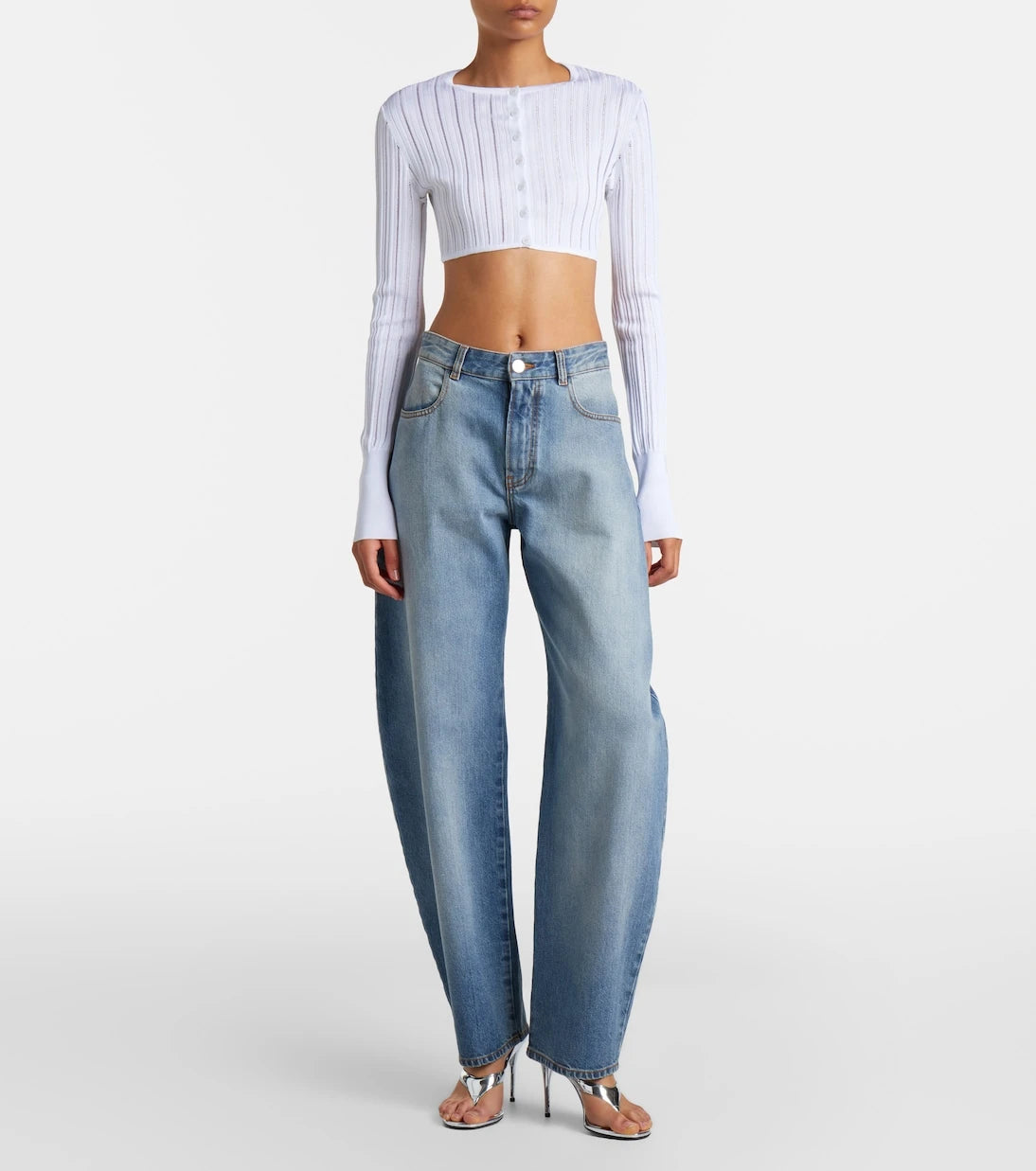 Alaïa - Cropped knitted cardigan