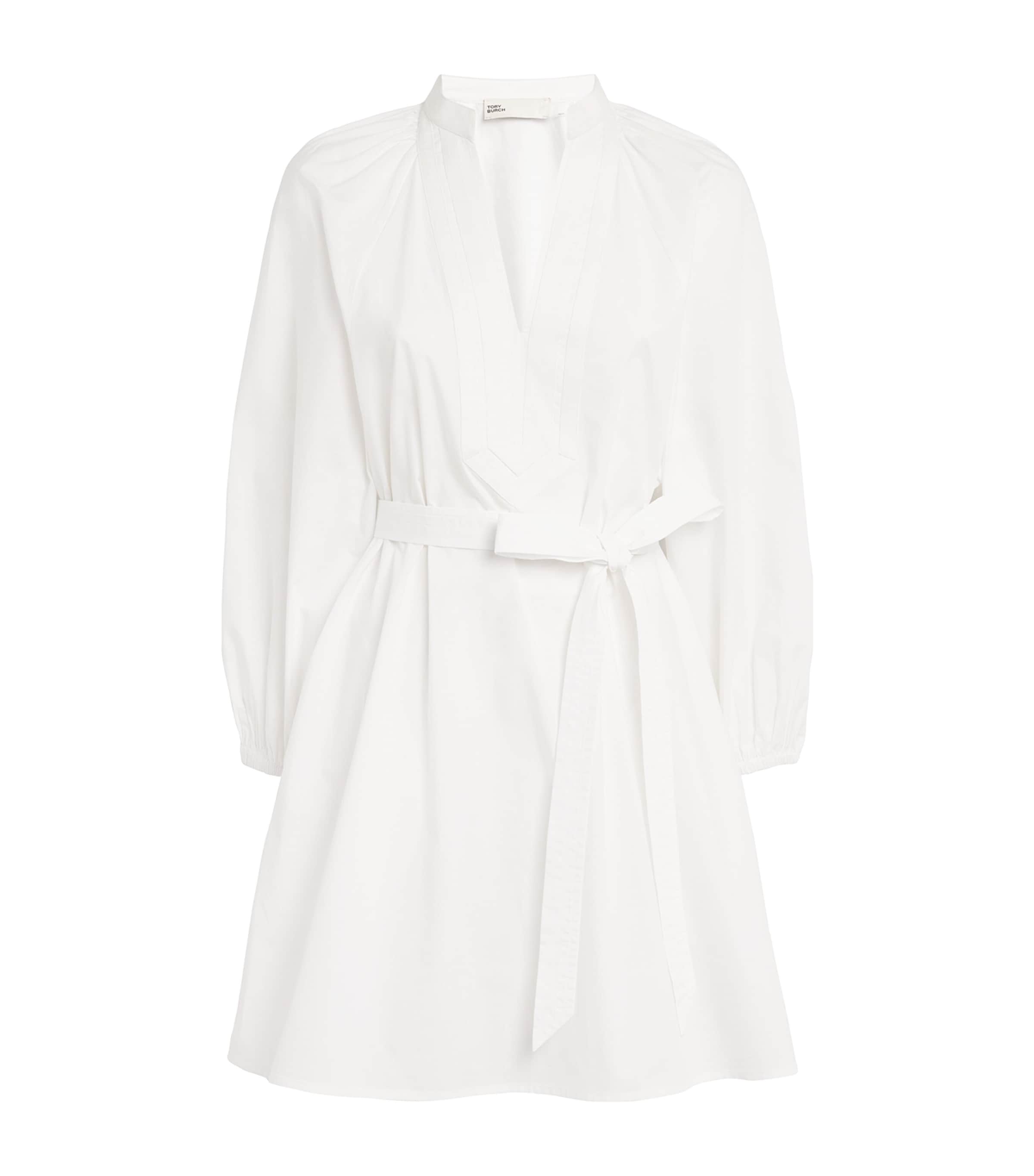 White Cotton Tunic Mini Dress