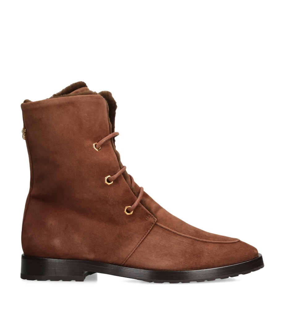 Bougeotte Brown Suede Shearling-Lined Boots