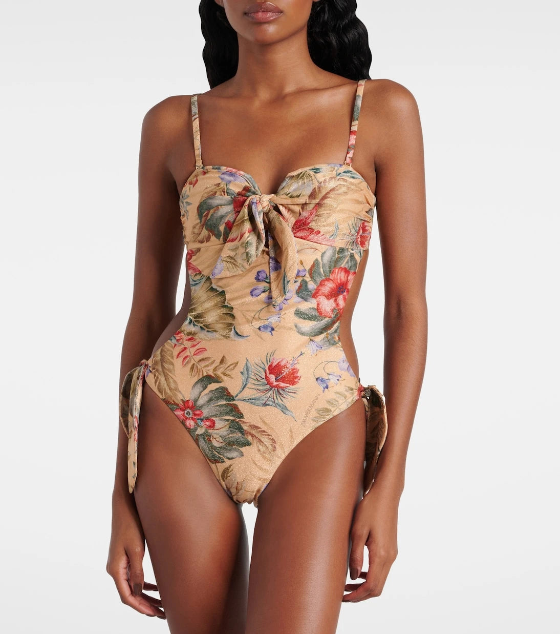 Zimmermann - Coco bow-detail floral swimsuit