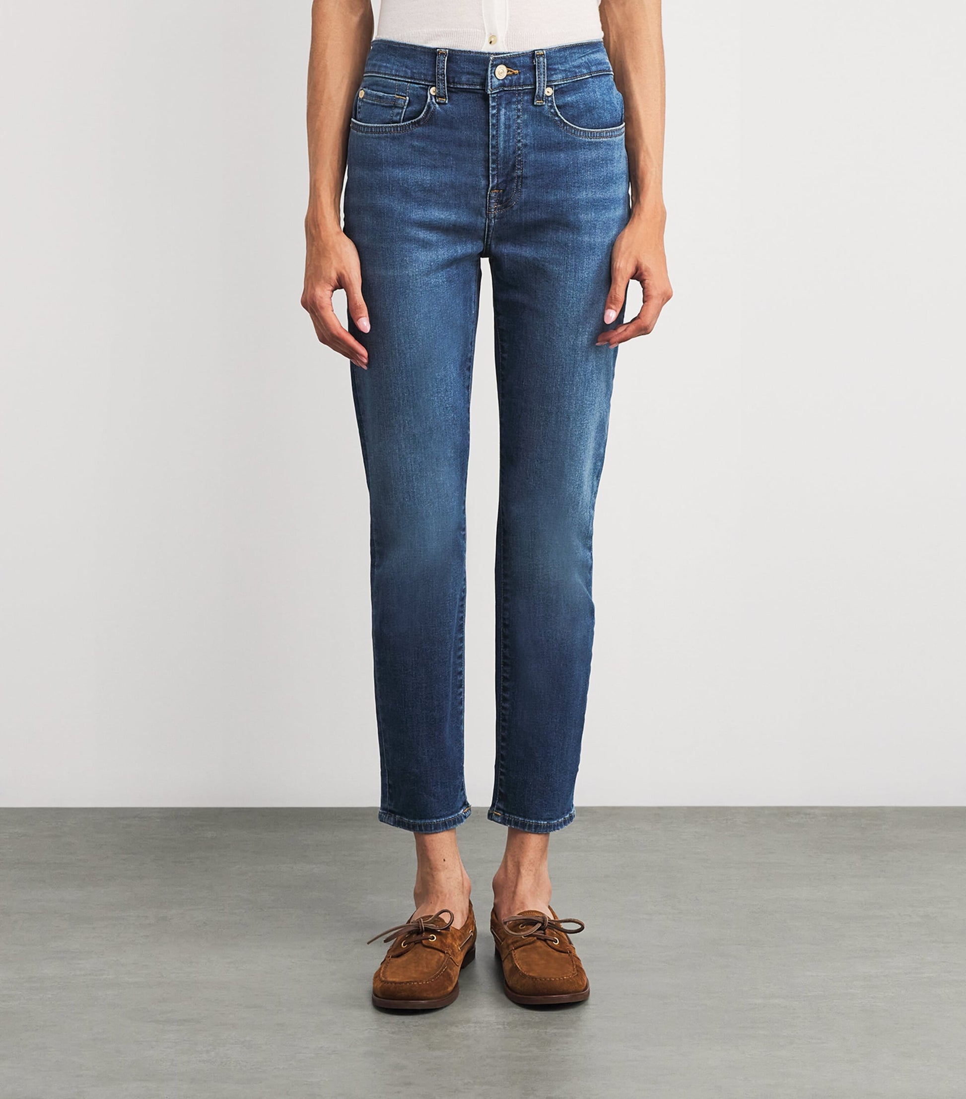 7 For All Mankind Blue Slim Illusion Relaxed Skinny Jeans