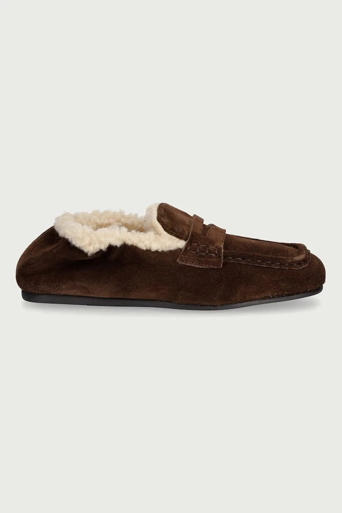 Kadın süet mokasen Penny Loafer