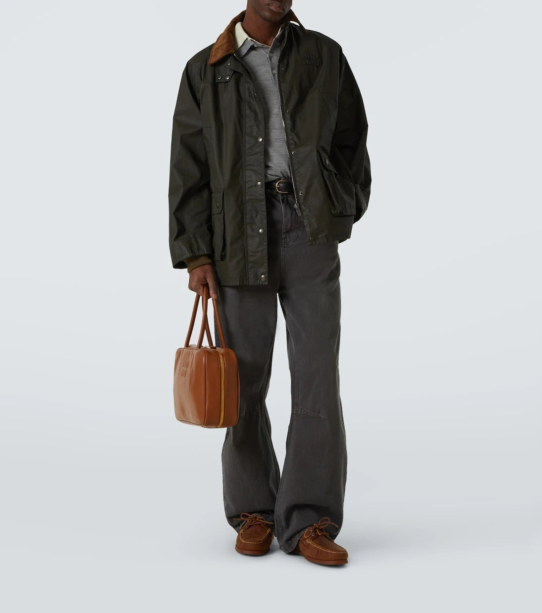Miu Miu - Corduroy-trimmed poplin field jacket