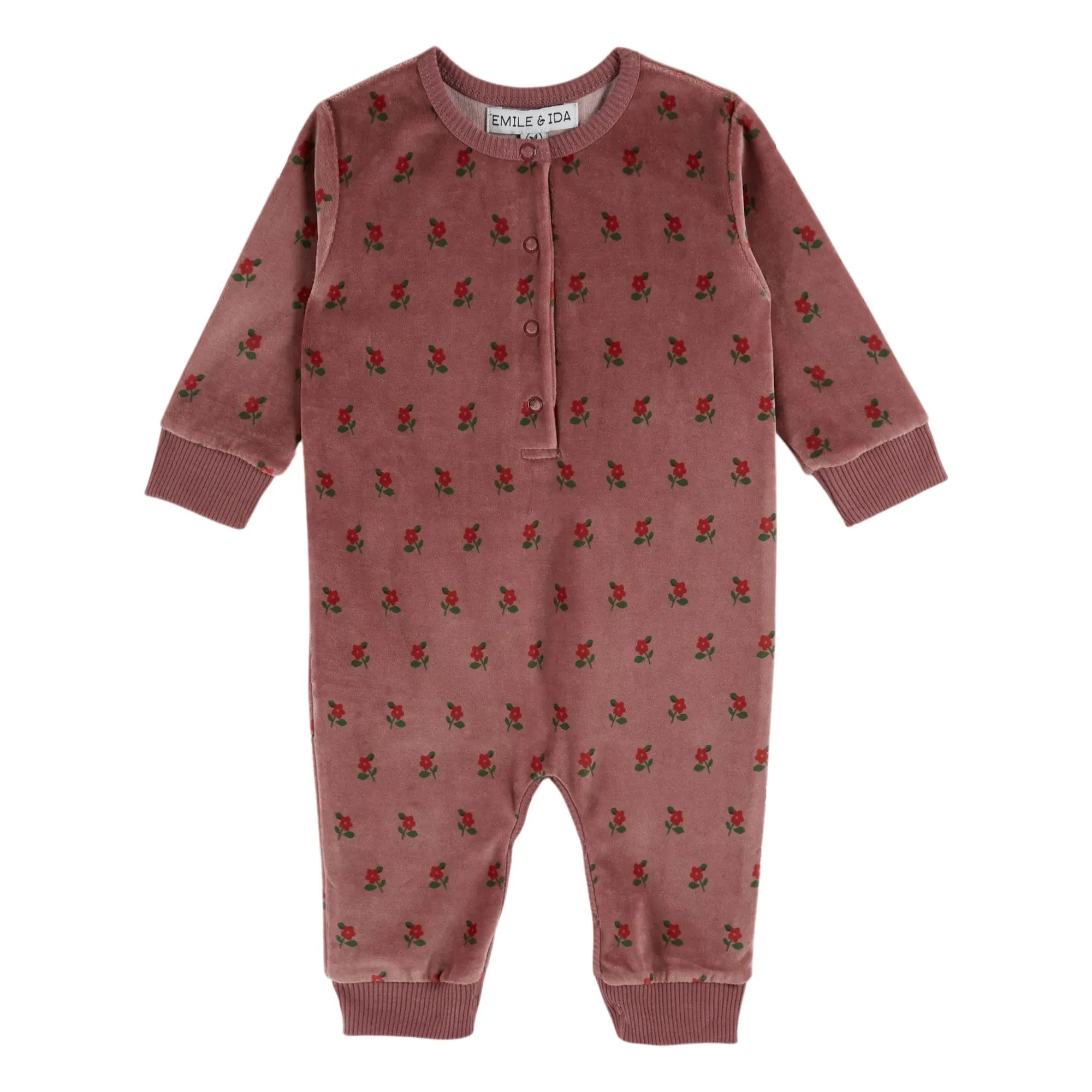 Emile et Ida - Velvet floral jumpsuit | Dark purple