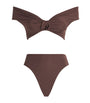 Maygel Coronel Brown Off-The-Shoulder Sauco Bikini
