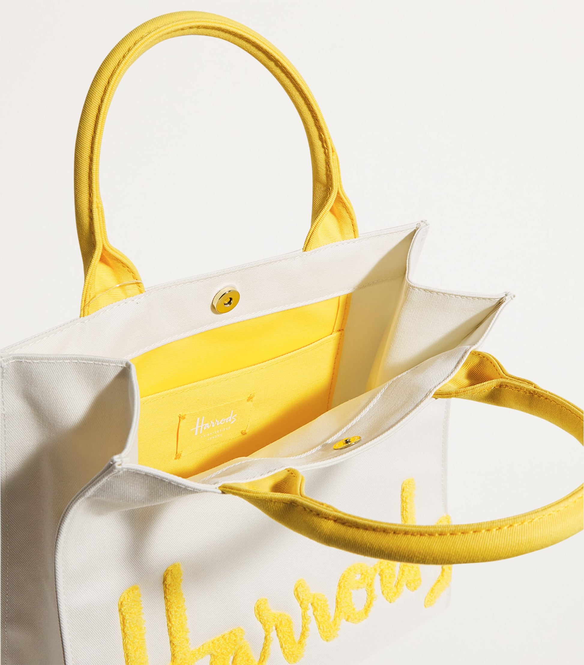 Yellow Small Cotton Logo Tote Bag