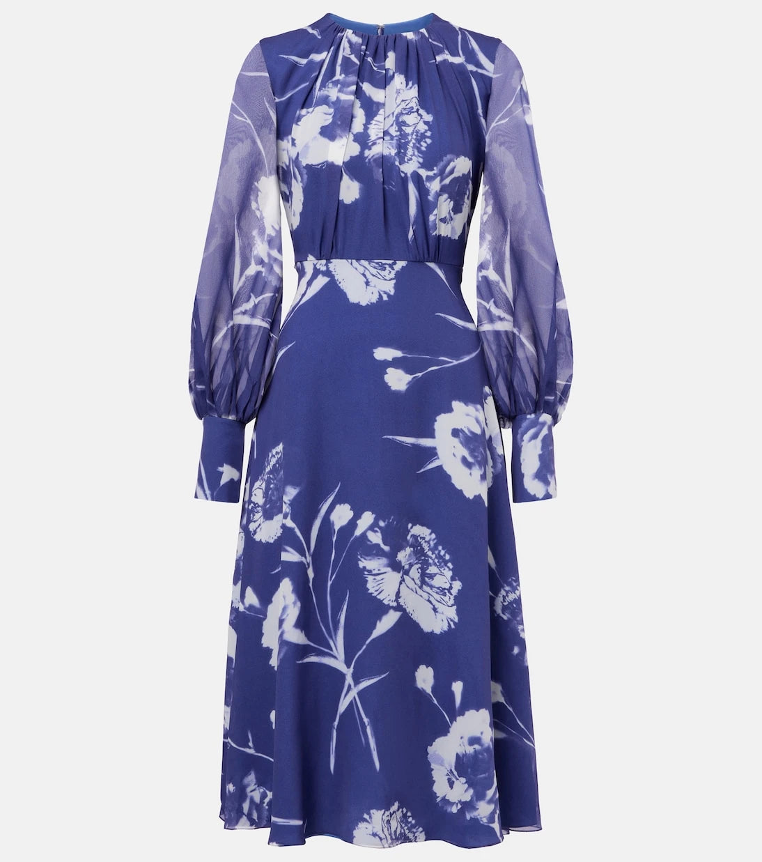 Erdem - Floral silk voile midi dress