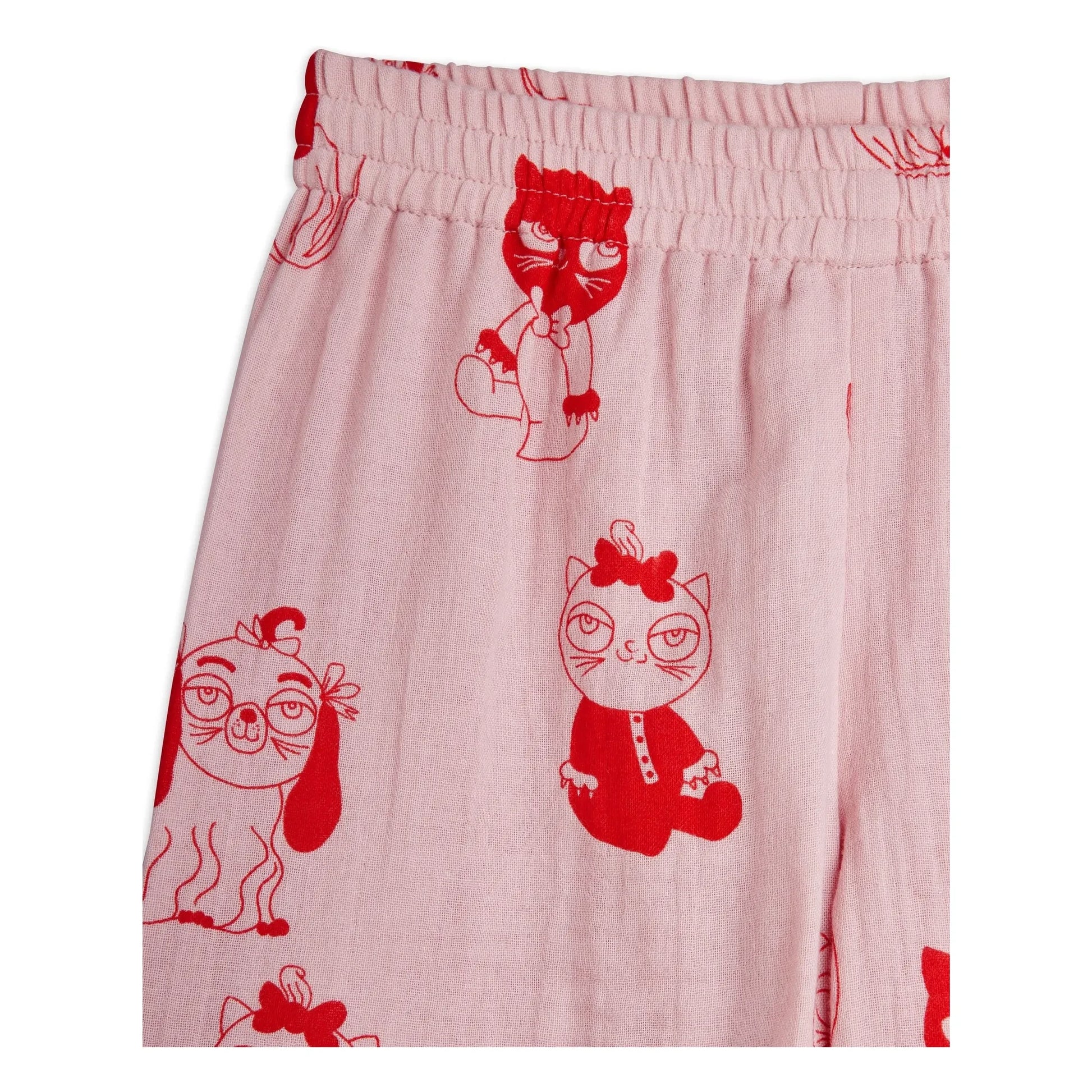 Mini Rodini - Organic Cotton Animal Pants | Pink