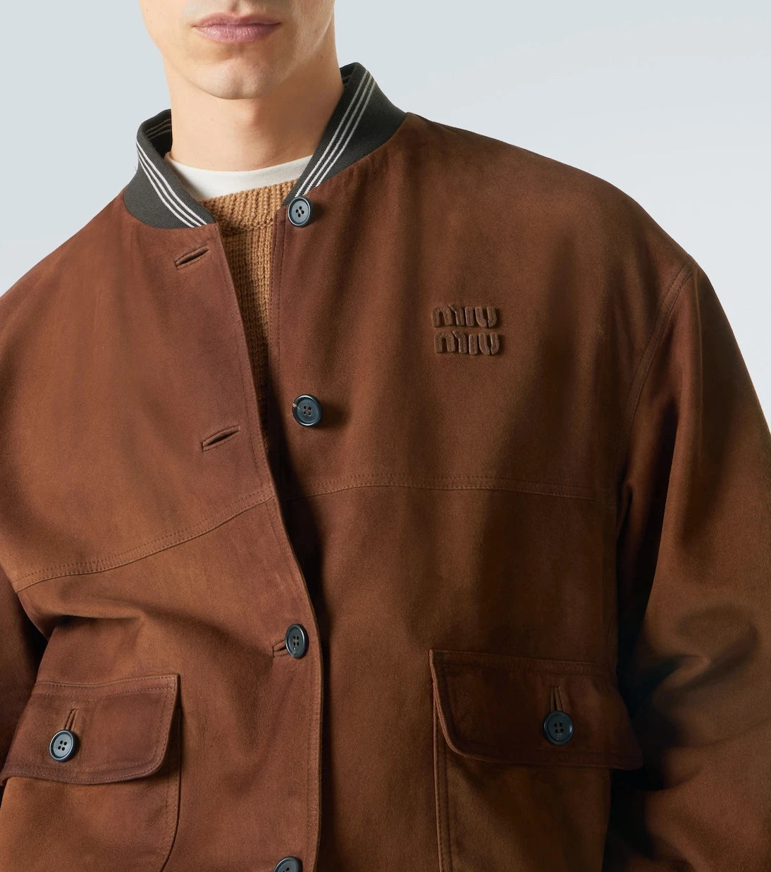 Miu Miu - Suede bomber jacket
