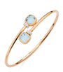 Mixed Gold, Blue Topaz and Diamond Nudo Bangle
