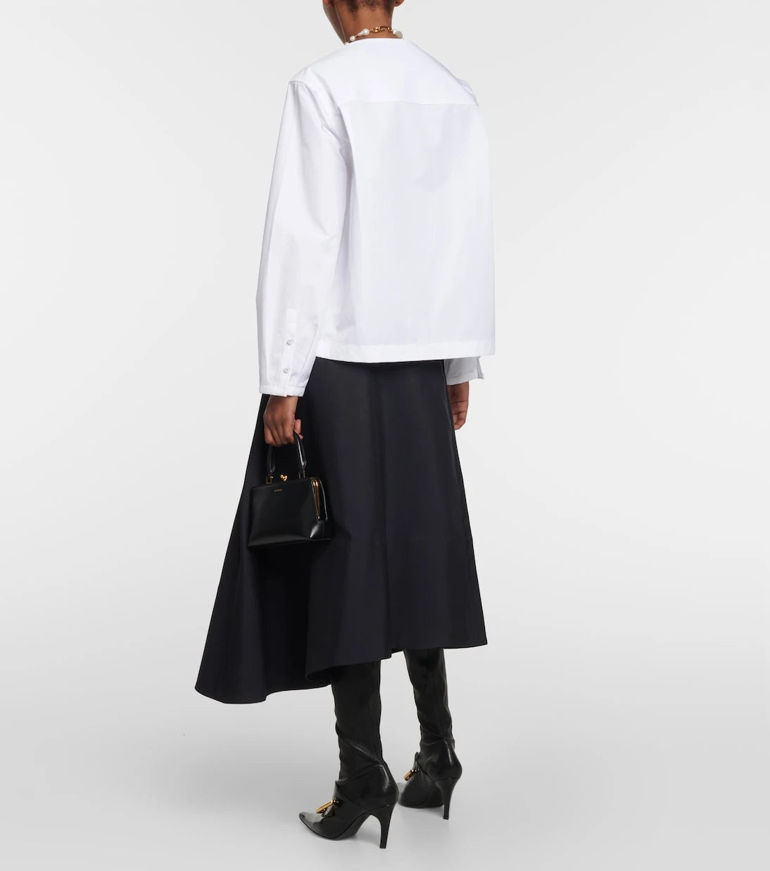 Jil Sander - Cotton poplin pleated top