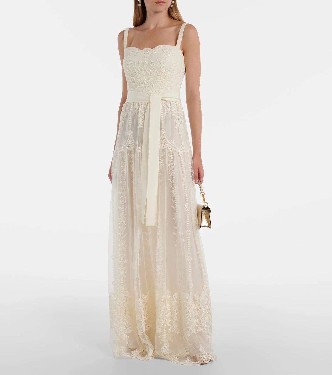 Elie Saab - Embroidered tulle bustier gown