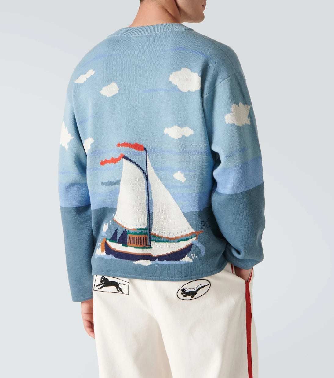 Bode - Pinafore bow-detail cotton jacquard sweater