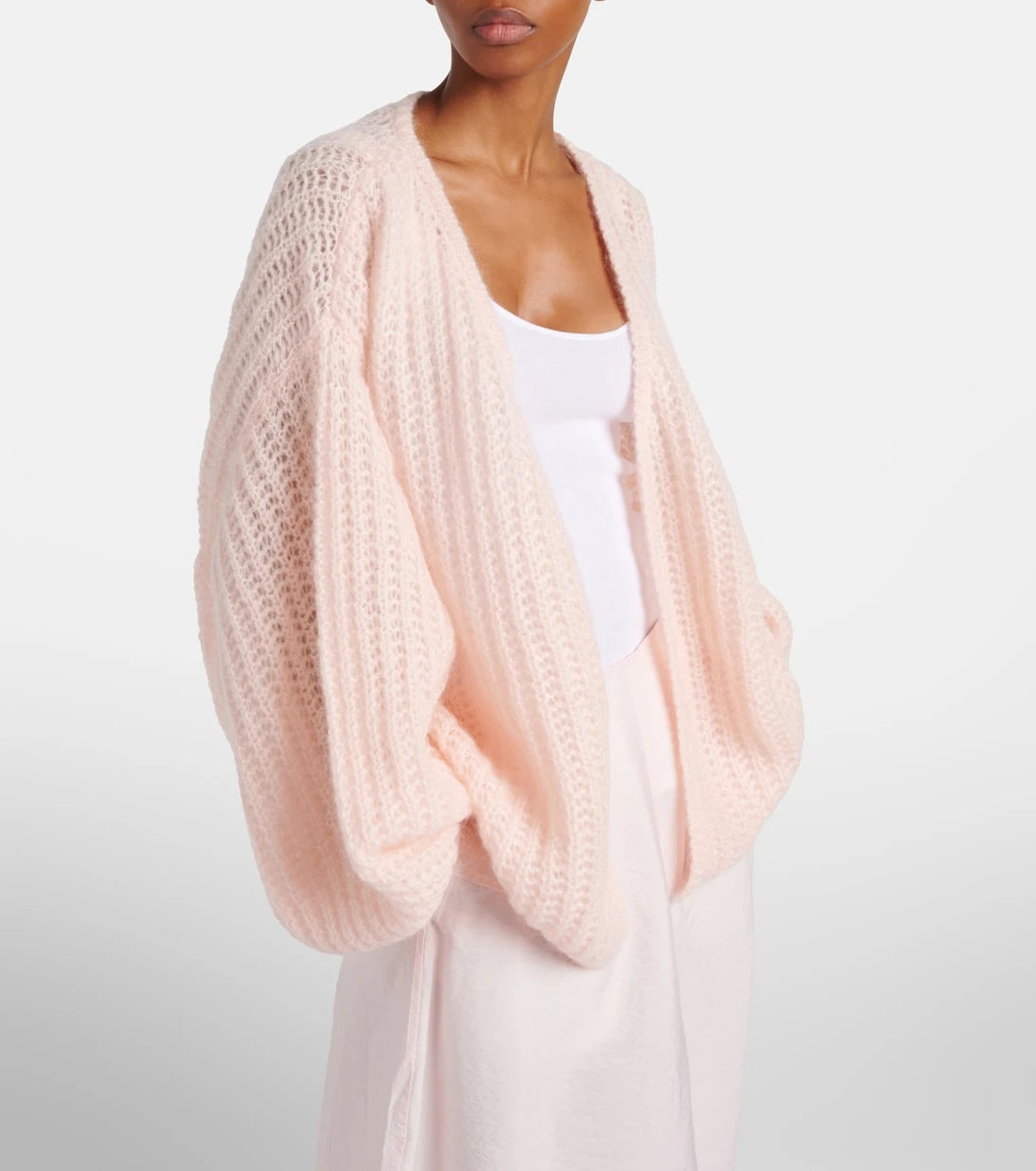 Toteme - Open-knit oversized mohair-blend cardigan