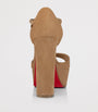 Christian Louboutin Red Sandaloo Suede Platform Sandals 130