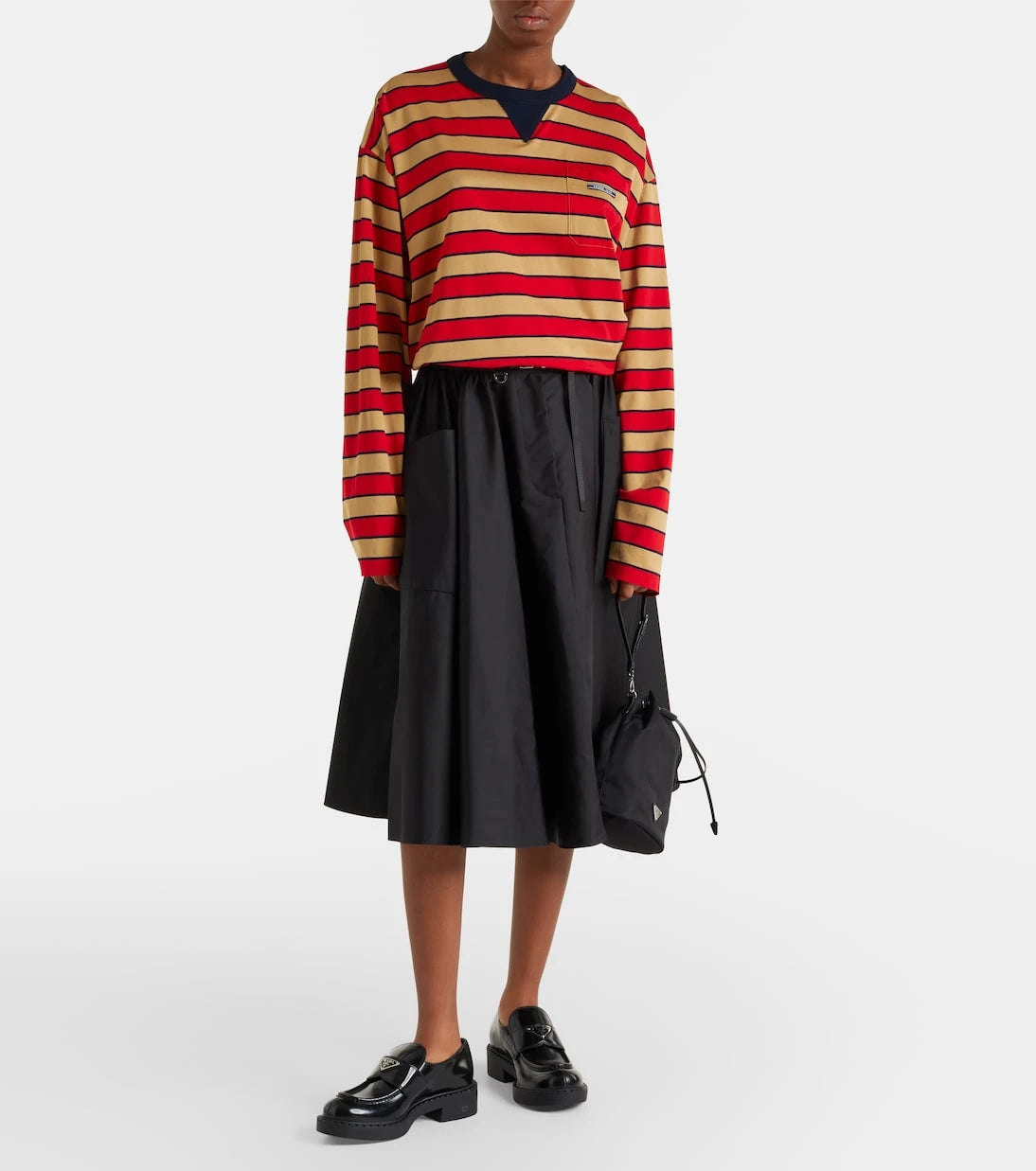 Prada - Re-Nylon deri detaylı kova çanta