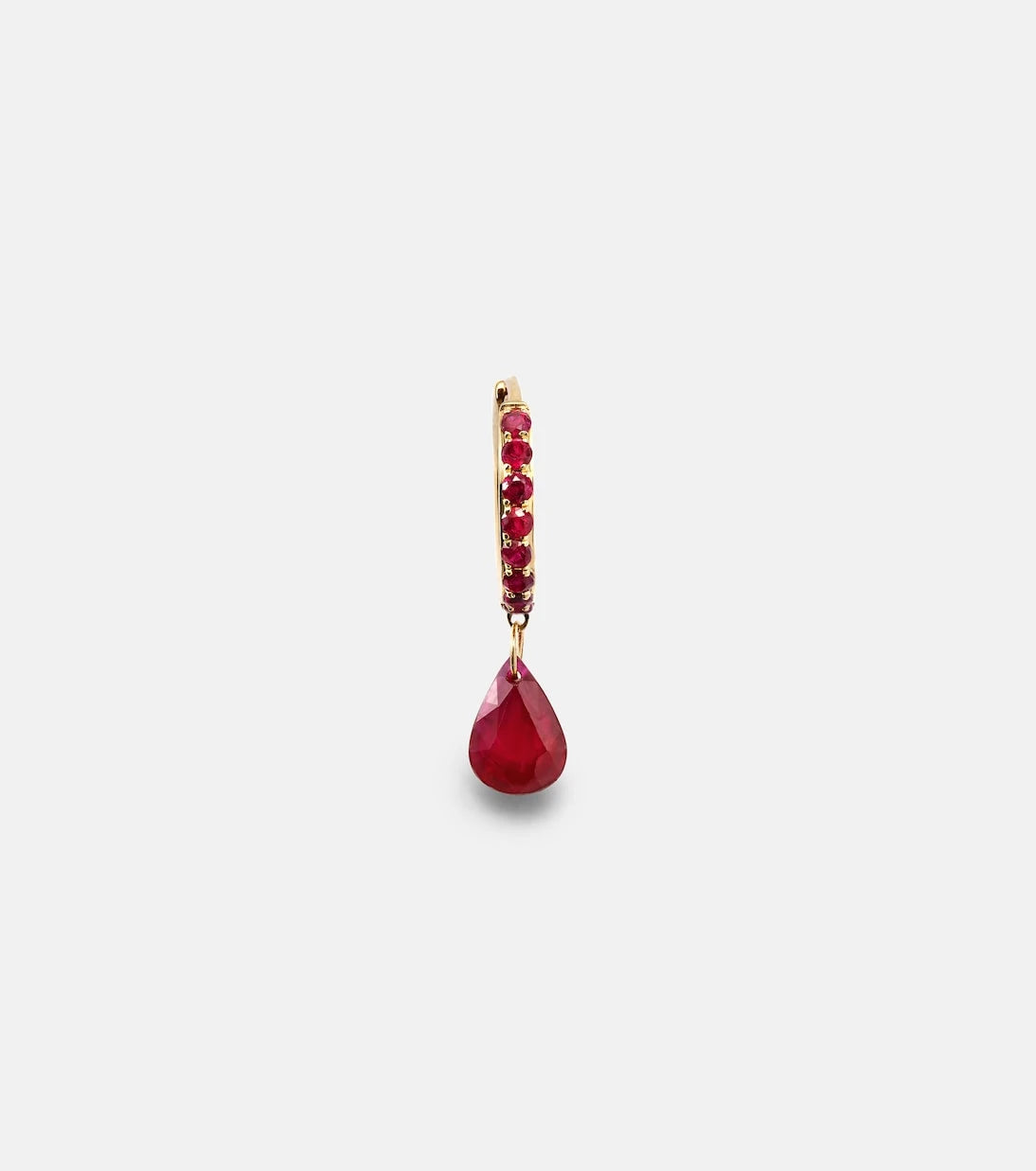 Persée - Piercing 18kt gold single earring with ruby