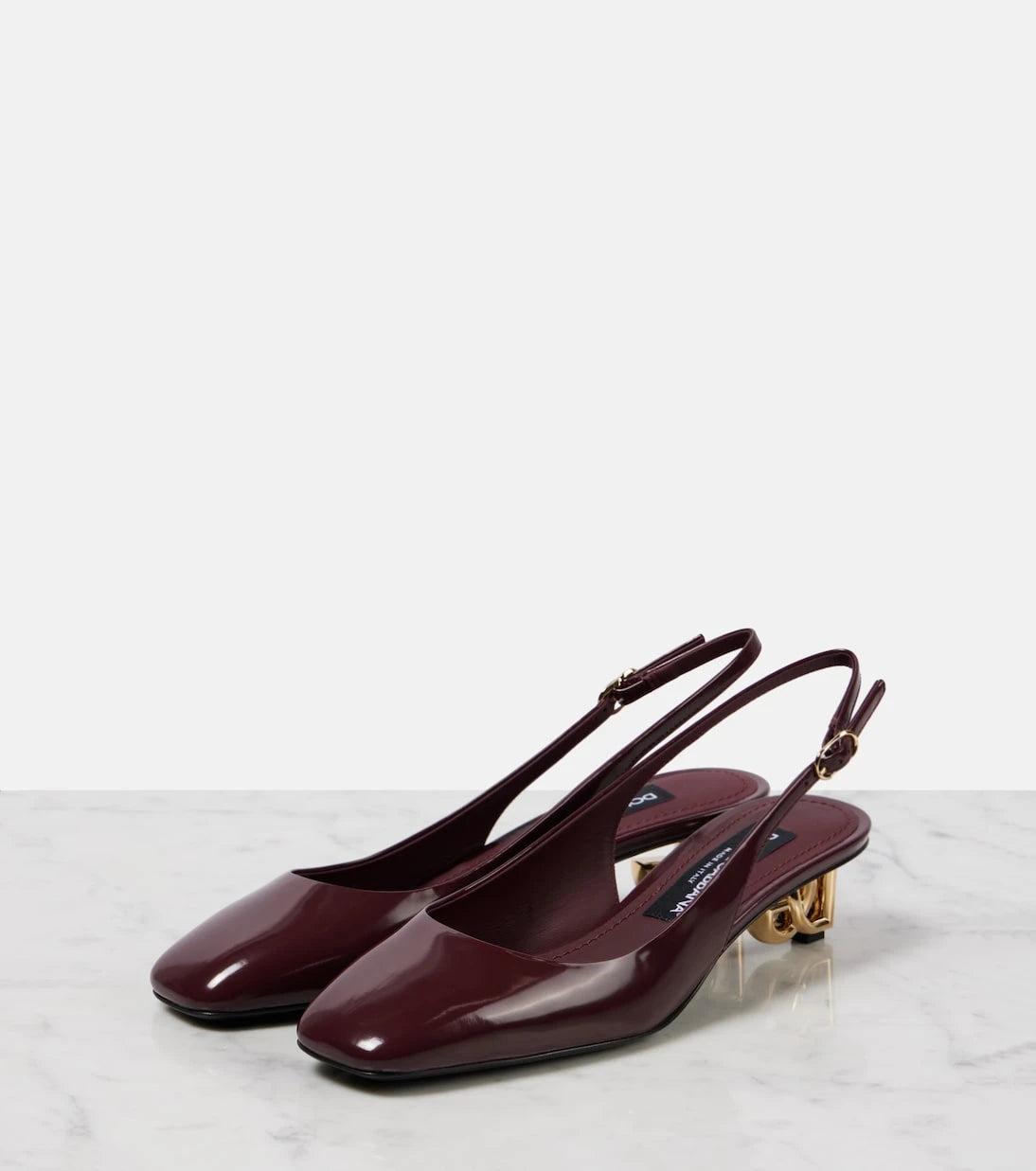 Dolce&Gabbana - DG 40 patent leather slingback pumps
